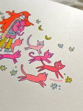 Load image into Gallery viewer, Cat Parade Riso Print | Natalie Andrewson (CA)