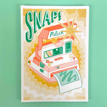 Load image into Gallery viewer, A5 Snap! Polaroid Camera Risograph Print | Jacqueline Colley (UK)