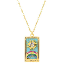 Load image into Gallery viewer, Tarot Card Necklace | Sun | 14K Gold/stainless steel | Christine Jehlickova (ONT)