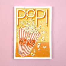 Load image into Gallery viewer, Pop! Popcorn A5 Risograph Print | Jacqueline Colley (UK)