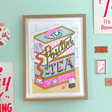 Load image into Gallery viewer, Positivity Tea Caddy A4 Risograph Print | Jacqueline Colley (UK)