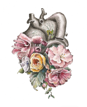Load image into Gallery viewer, Floral Heart Anatomy Art Print | Trisha Thompson Adams (OK)