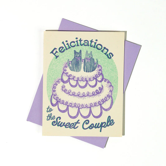 Felicitations to the Sweet Couple Risograph Wedding Card | Bromstad Printing Co. (VA)