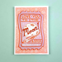 Load image into Gallery viewer, A5 to the Moon & Back Ticket, Risograph Print | Jacqueline Colley (UK)