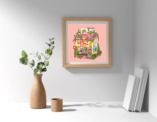 Strawberry Milk Cafe Art Print | Sushiboiiiyy (CAN)