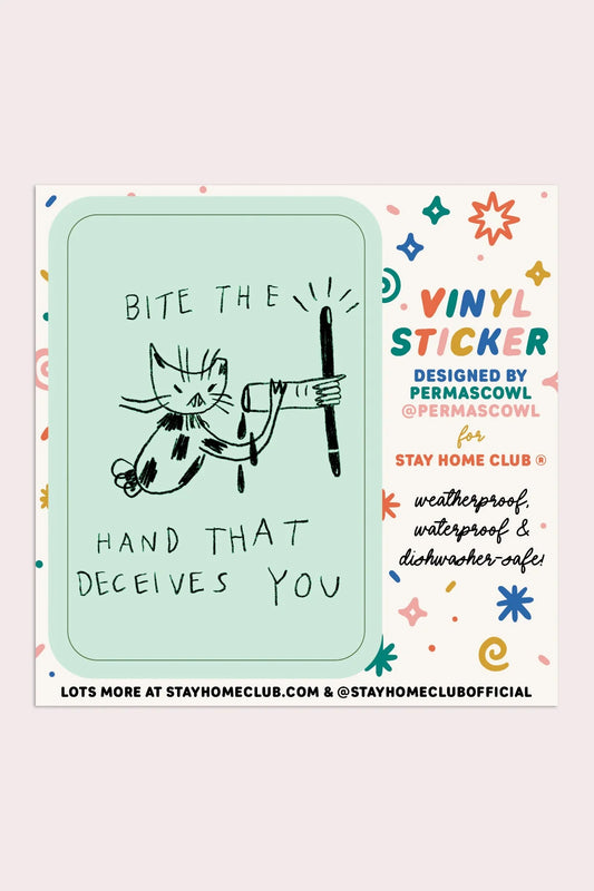 Bite the Hand Vinyl Sticker | Permascowl