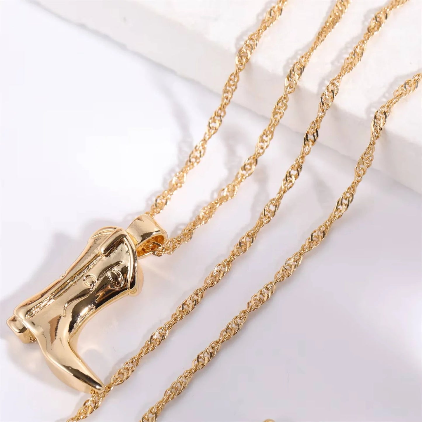 Cowgirl Boot Necklace | 14K Gold Over Steel