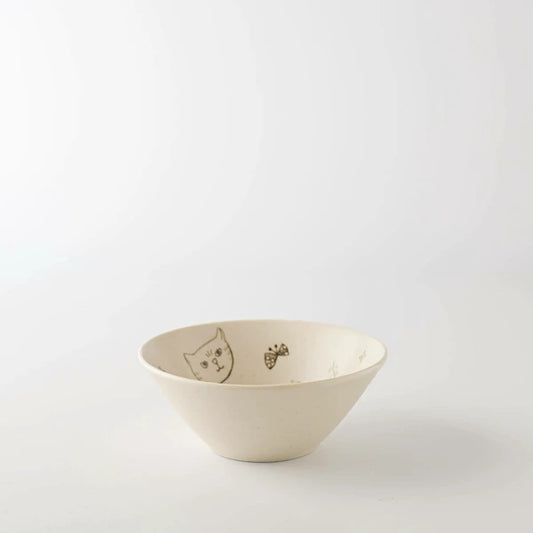 Cats and Butterflies Ceramic Small Bowl | Kanesada Seito (Japan)