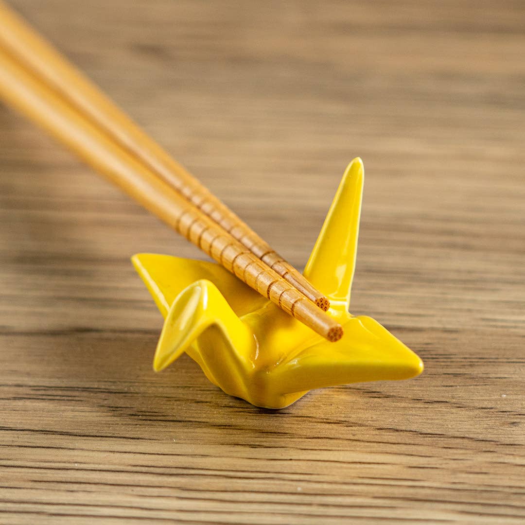 Origami Crane Ceramic Chopstick Rest – Yellow