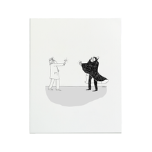 Load image into Gallery viewer, Vampire vs. Doctor Letterpress Print | Liana Finck (NY)