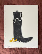 Load image into Gallery viewer, Big Boot Linocut Print | Ellen Orchard (TX)