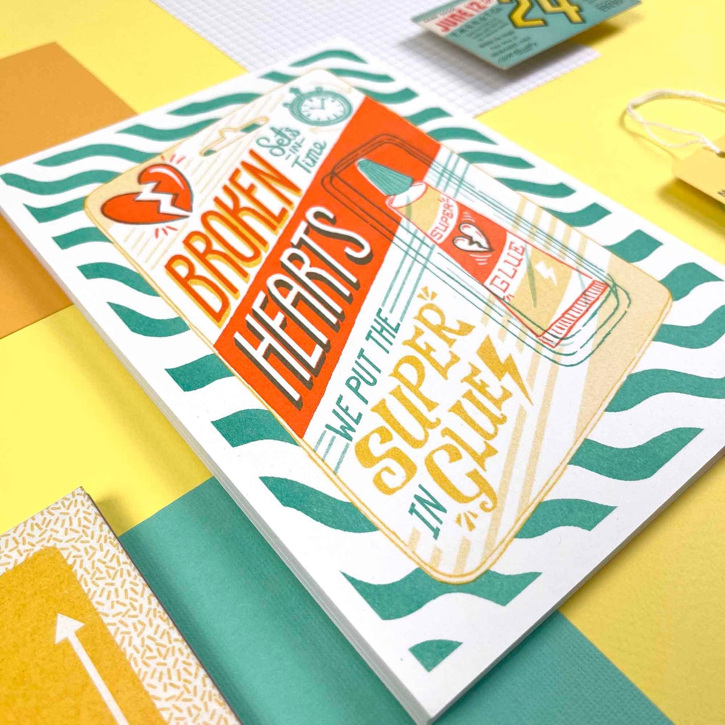 A5 Broken Hearts Risograph Print | Jacqueline Colley (UK)