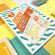 Load image into Gallery viewer, A5 Broken Hearts Risograph Print | Jacqueline Colley (UK)
