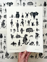 Load image into Gallery viewer, Animal Butt Alphabet Linocut Print | Ellen Orchard (TX)