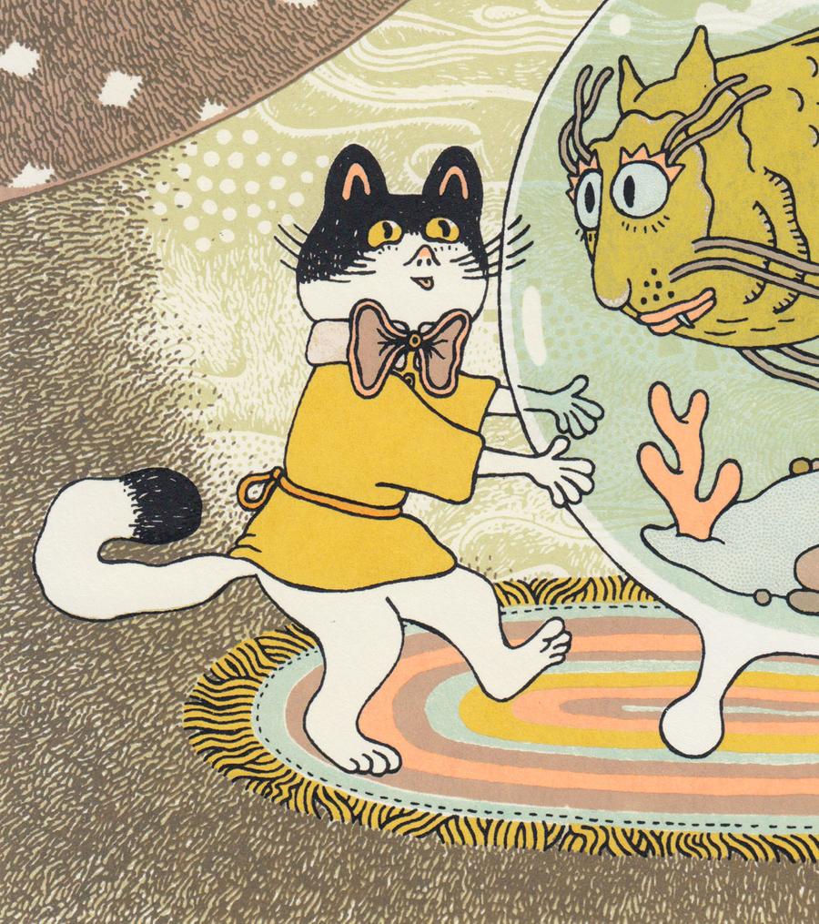 Cat and Catfish Screen Print | Daria Tessler (OR)