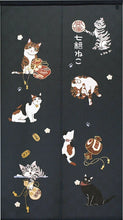 Load image into Gallery viewer, Lucky Cats Noren Curtain (Japan)