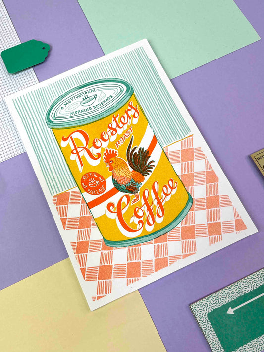 A5 Rooster's Roast Coffee tin Print | Jacqueline Colley (UK)