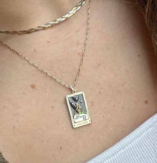 Tarot Card Necklace | The Star | 14K Gold/stainless steel | Christine Jehlickova (ONT)