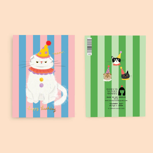 Clowny Cat Birthday Card | Carolyn Suzuki (CA)