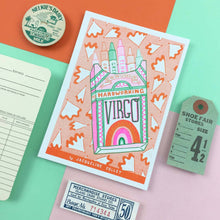 Load image into Gallery viewer, Virgo Zodiac A6 Risograph Print | Jacqueline Colley (UK)