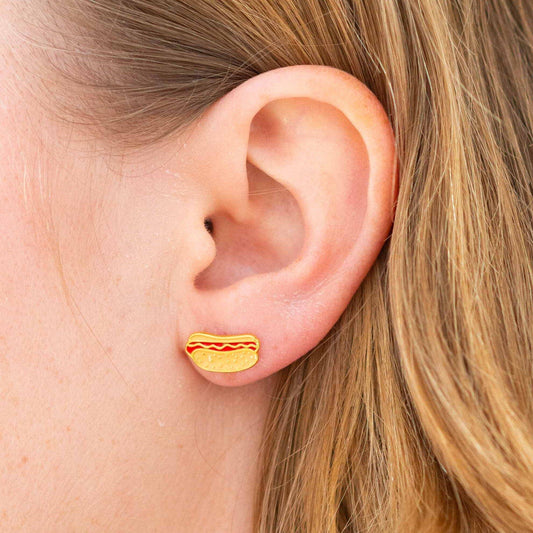 Hot Dog Enamel Earrings | Jenny Lemons (CA)