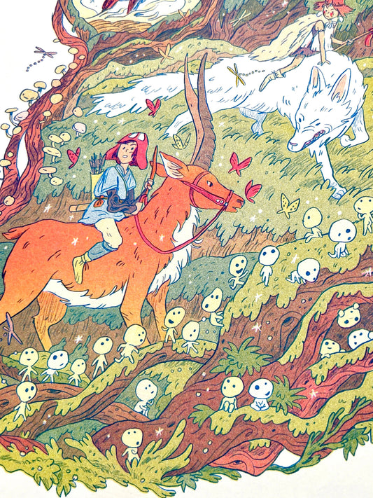 Princess Mononoke Riso Print | Natalie Andrewson (CA)