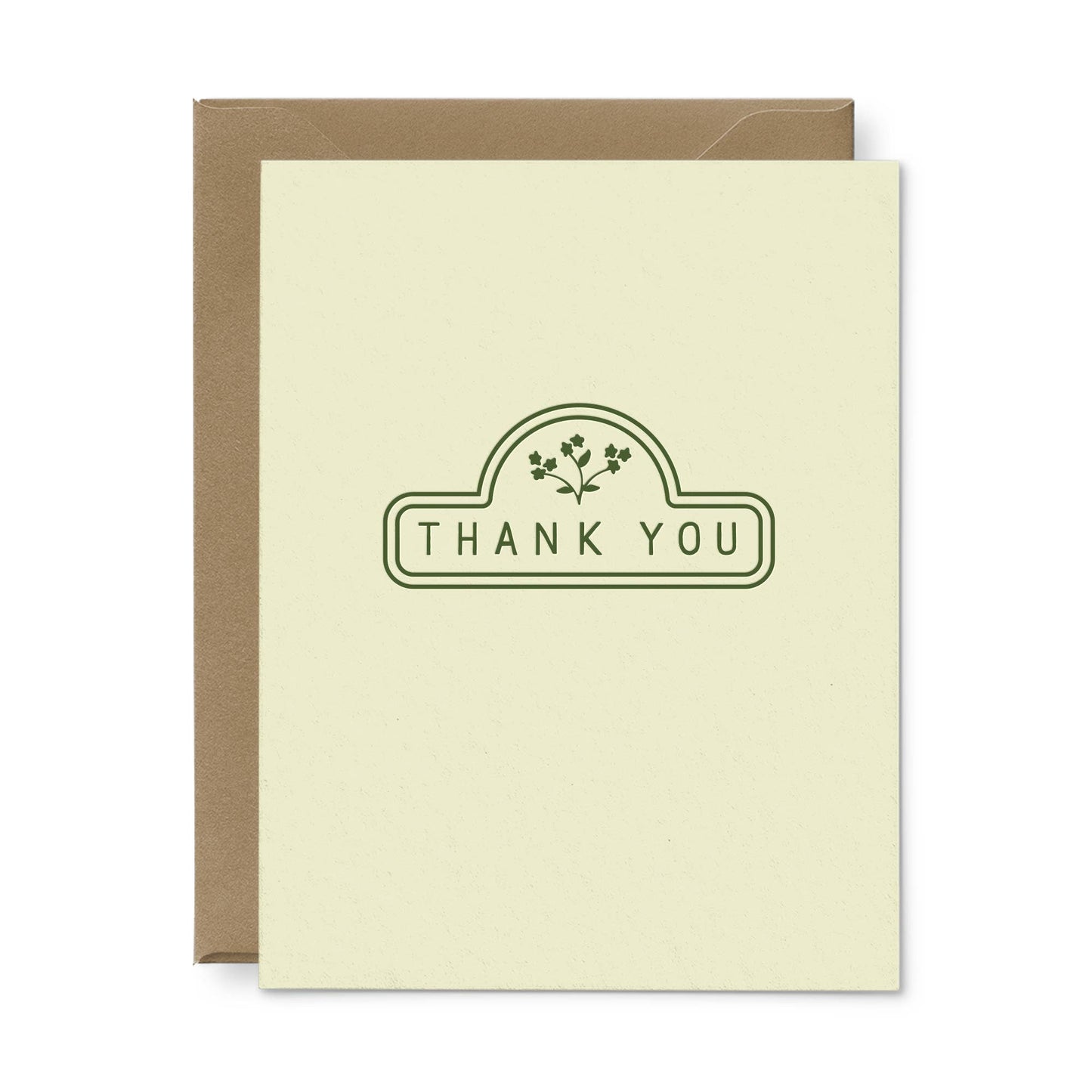 Floral Bunch Thank You Letterpress Greeting Card | Ruff House Print Shop (KS)
