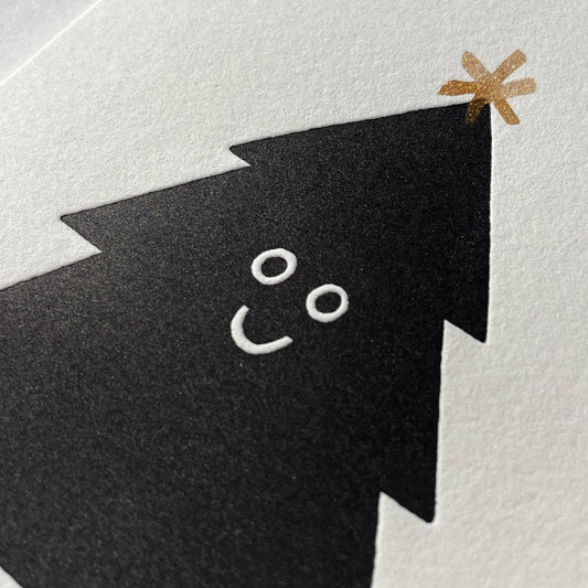 Holiday Black Tree Letterpress Holiday Card | Oitama (CA)