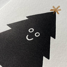 Load image into Gallery viewer, Holiday Black Tree Letterpress Holiday Card | Oitama (CA)