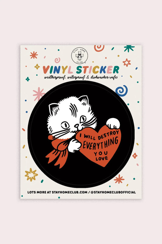 Destroy (Cat) Vinyl Sticker | Olivia Mew