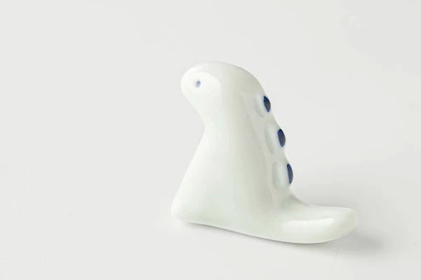 Edo Tyrannosaurus Dinosaur Porcelain Chopsticks Rest Blue (Japan)