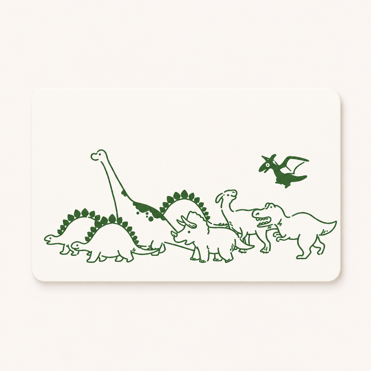 Dinosaur Mini Message Letterpress Card | Matoka (Japan)