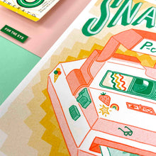 Load image into Gallery viewer, A5 Snap! Polaroid Camera Risograph Print | Jacqueline Colley (UK)