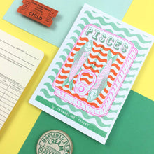 Load image into Gallery viewer, Pisces Zodiac A6 Risograph Print | Jacqeline Colley (UK)