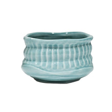 Load image into Gallery viewer, Turquoise Porcelain Mini Matcha Bowl | Ribbed Gloss Glaze | Japan