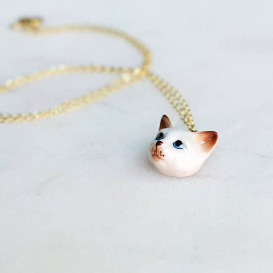 Tiny George Cat Head Necklace | Peter and June (CA)
