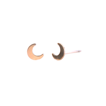 Load image into Gallery viewer, Crescent Moon Tiny Stud Earrings | Mineral and Matter (UT)