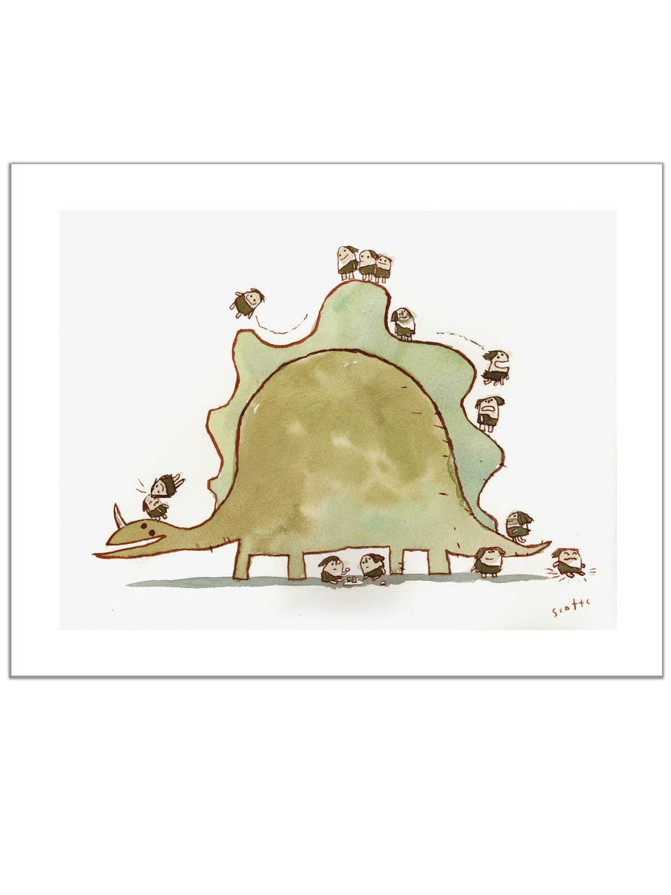 Dinosaur Park The Wavy Slide Art Print | Scott C (CA)
