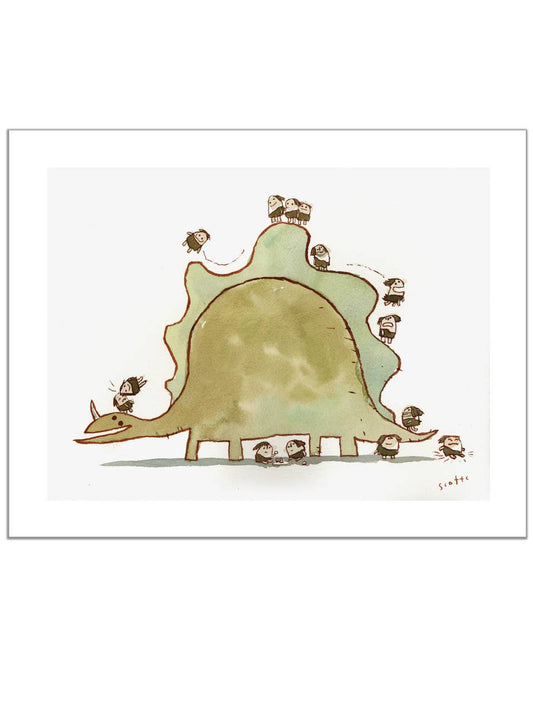 Dinosaur Park The Wavy Slide Art Print | Scott C (CA)