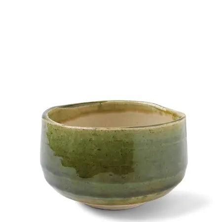 Ceramic Seto Oribe Matcha Bowl | Japan