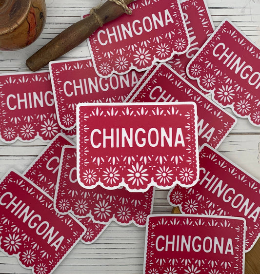 CHINGONA Papel Picado Vinyl Sticker | Kalaka Tx (TX)