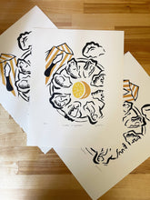 Load image into Gallery viewer, Plate o' Oysters Linocut Print | Ellen Orchard (TX)
