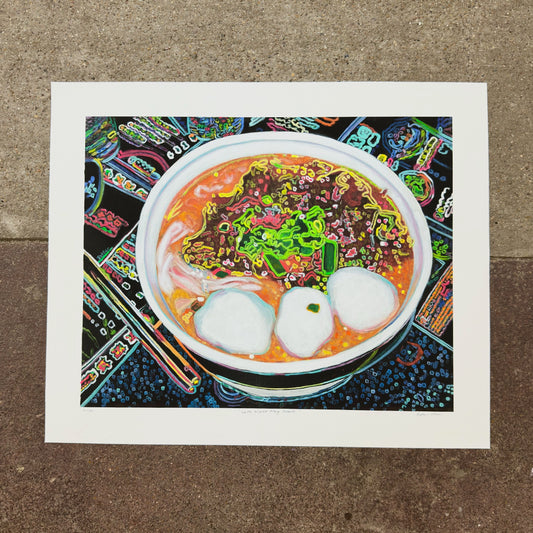 Late Night Hong Kong giclée art print by Esther Chow, photographed in store