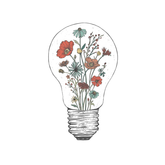 Floral Lightbulb Art Print | Kaari Selven (OR)