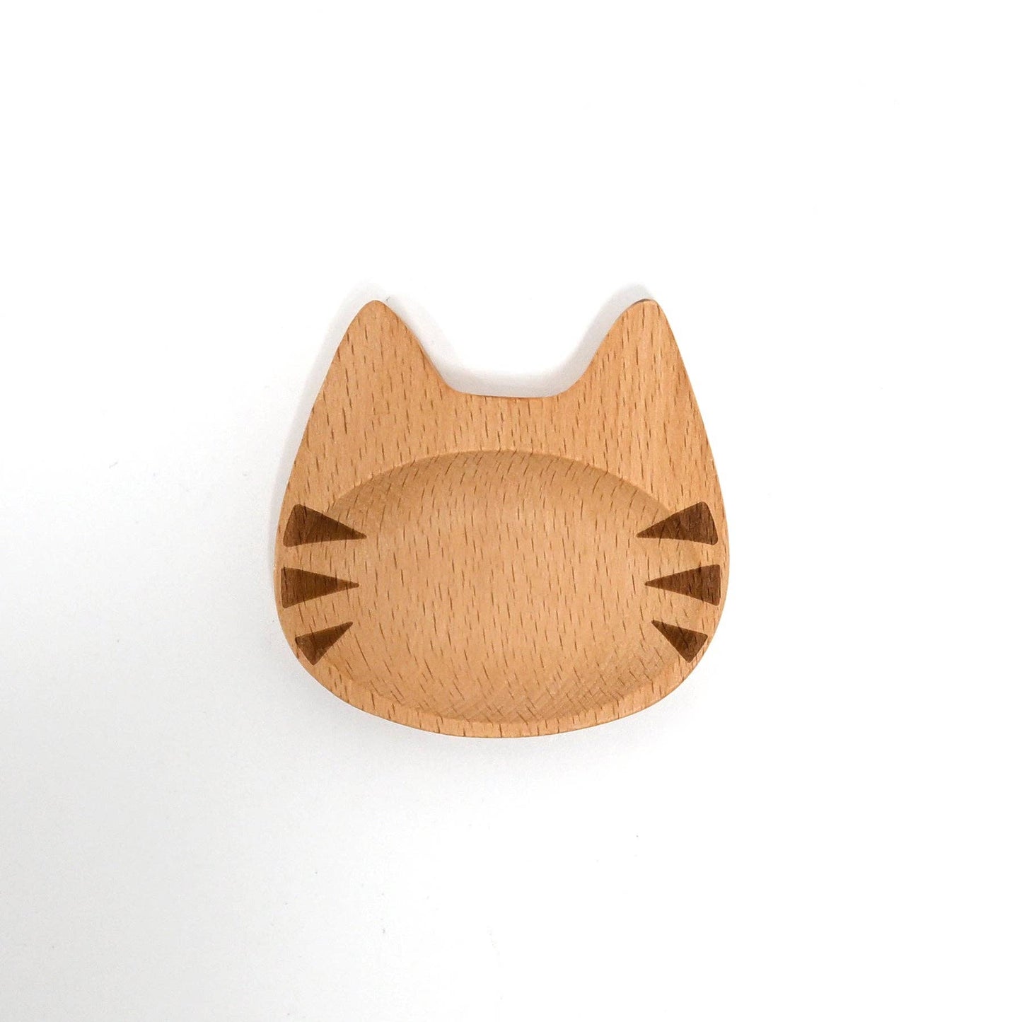 Tabby Cat Shaped Wooden Sauce Dish (Japan)