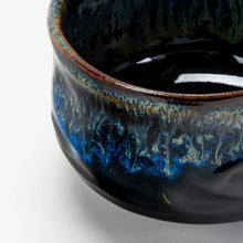 Load image into Gallery viewer, Matcha Bowl Black Blue Reactive Glaze (Japan)
