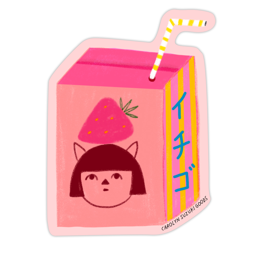 Ichigo Milk Die Cut Sticker | Carolyn Suzuki (CA)