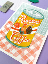 Load image into Gallery viewer, A5 Rooster's Roast Coffee tin Print | Jacqueline Colley (UK)