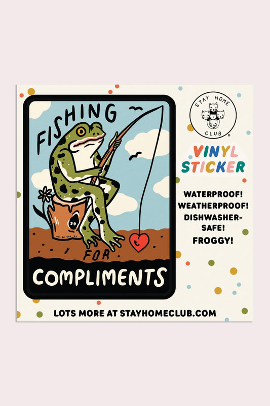 Fishing for Compliments Vinyl Sticker | Olivia Mew (Canada)