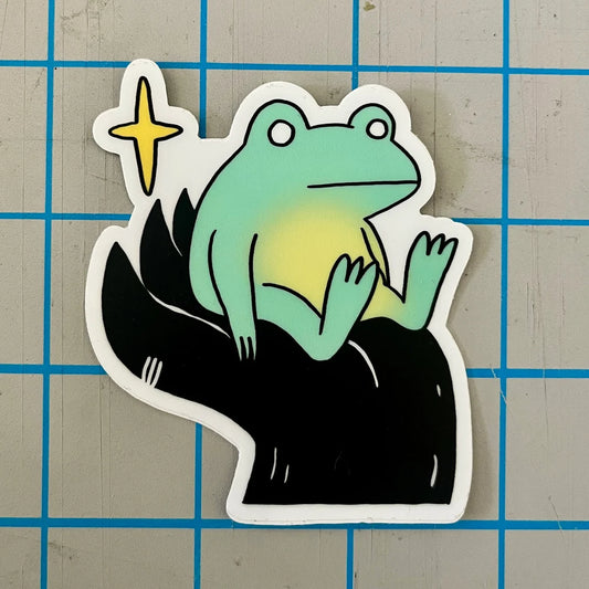 Frog in Hand Vinyl Sticker | Deth P. Sun (CA)